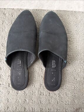 Toms Black Slip-On Leather Mule